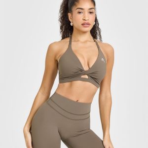 Unified Twist Sports Bra Moss Brown