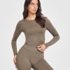 Mellow™ Soft Mid Long Sleeve Top Moss Brown