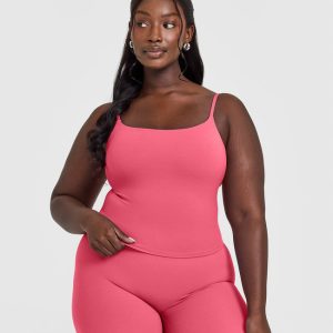 SoftMotion™ Strappy Mid Vest with Built in Bra Shelf Dark Velvet Pink