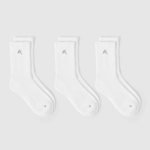Lightweight Crew Socks 3 Pack White