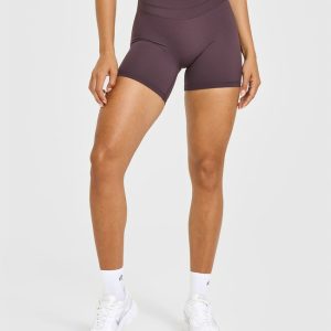 Unified High Waisted Shorts 6" Dark Umber Brown